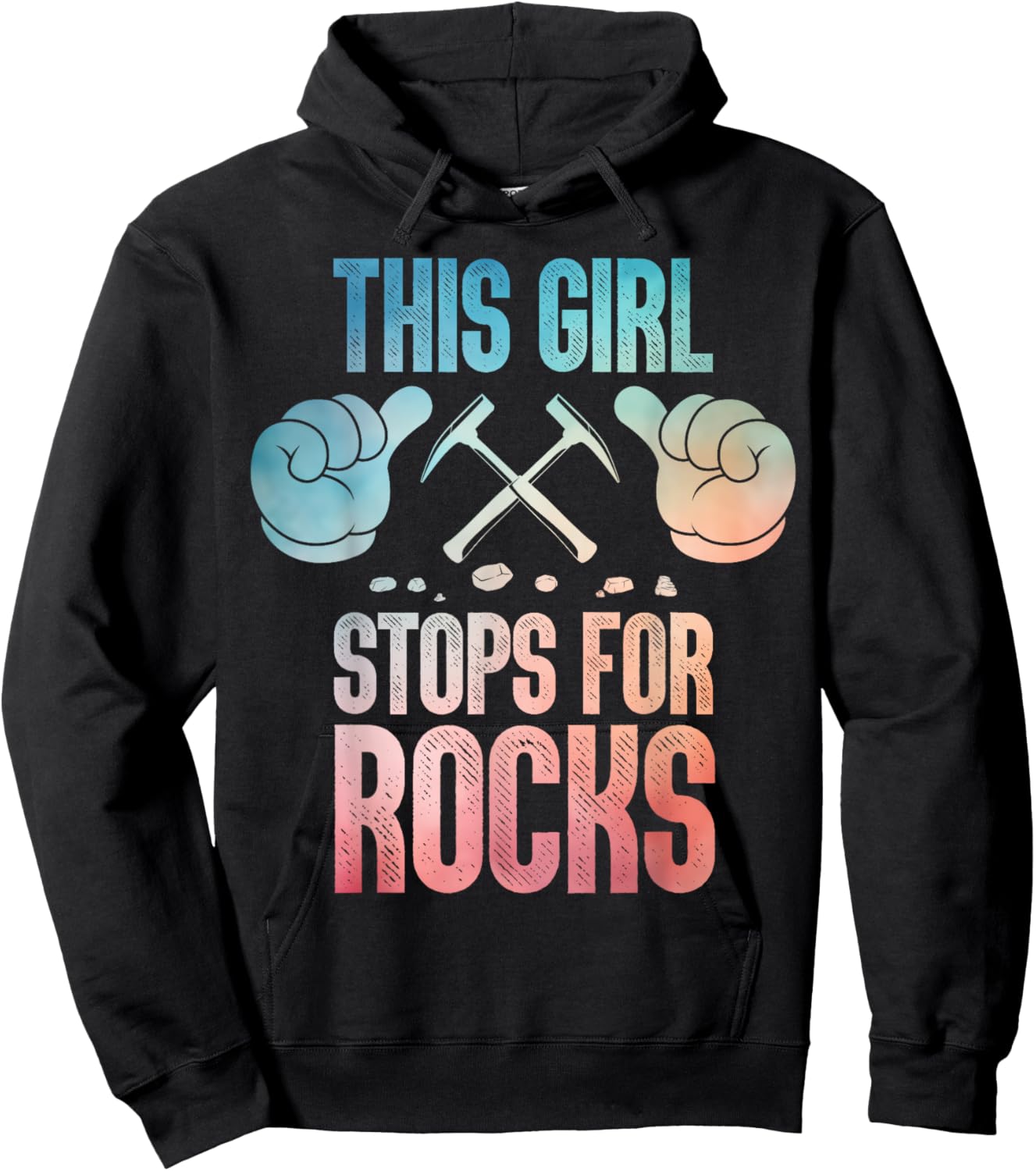 Cool Geology Art Girls Geologist Rock Collector Hoodie - Hoodie | Black