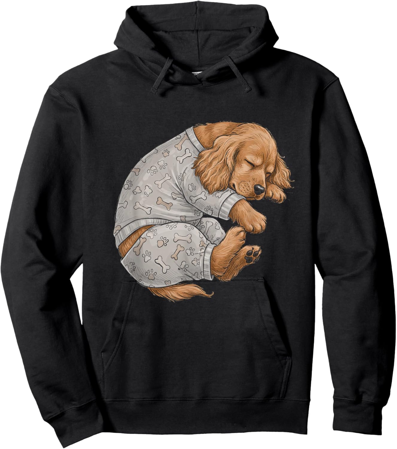 Funny Sleepy Cocker Spaniel Pyjamas Men Women Children Hoodie - Hoodie | Black