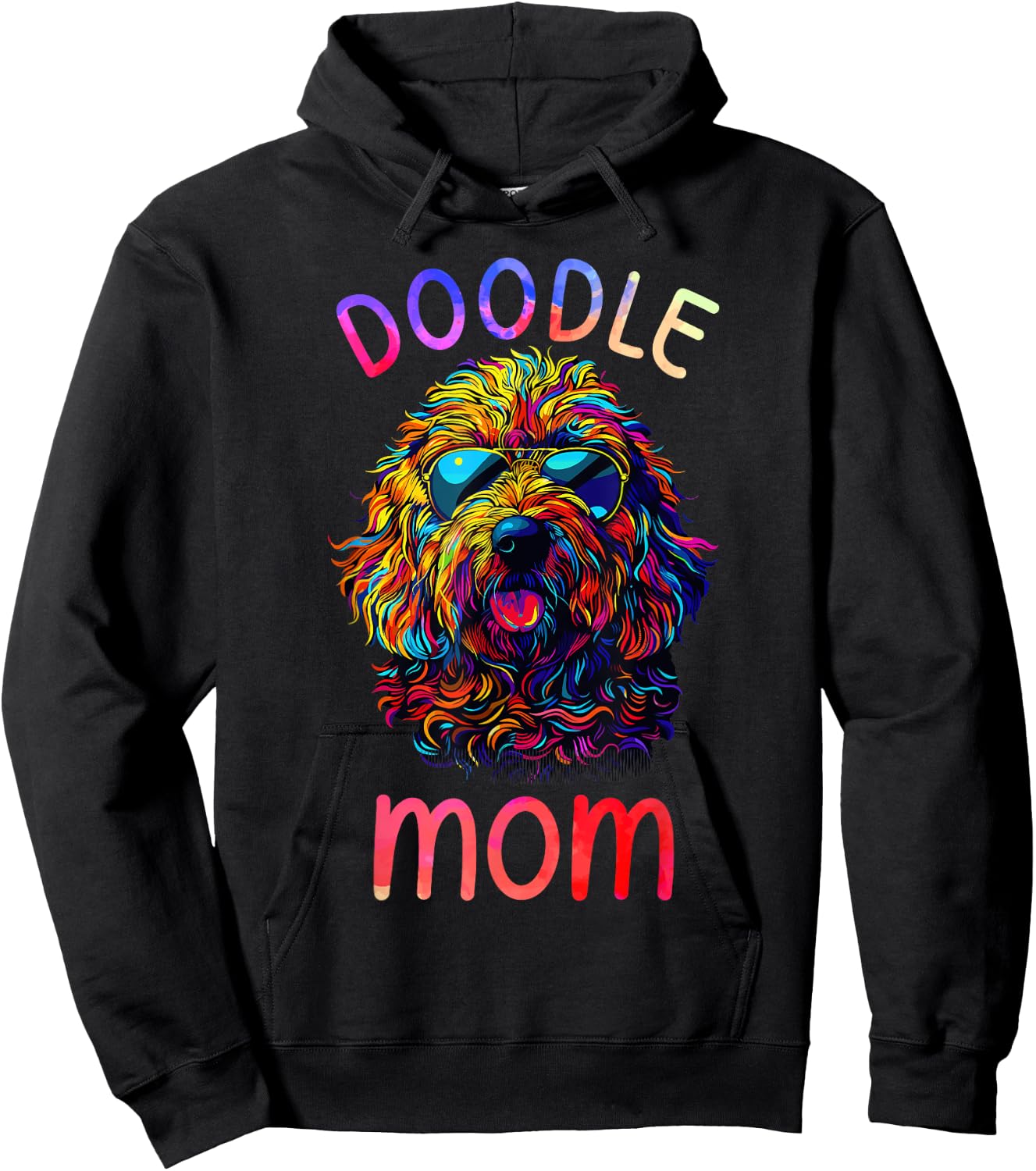 Goldendoodle Lovers Pop Art Sunglasses Goldendoodle Mom Hoodie - Hoodie | Black