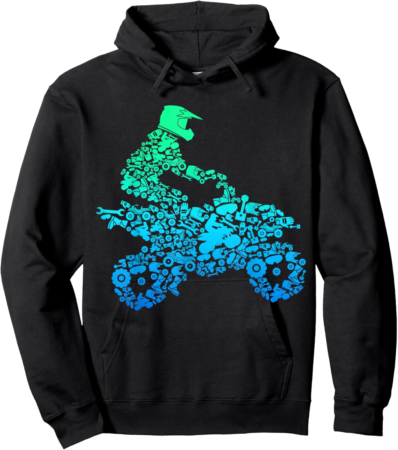 Quad Biker ATV 4 Wheeler Funny Quad Gift and Boys Hoodie - Hoodie | Black