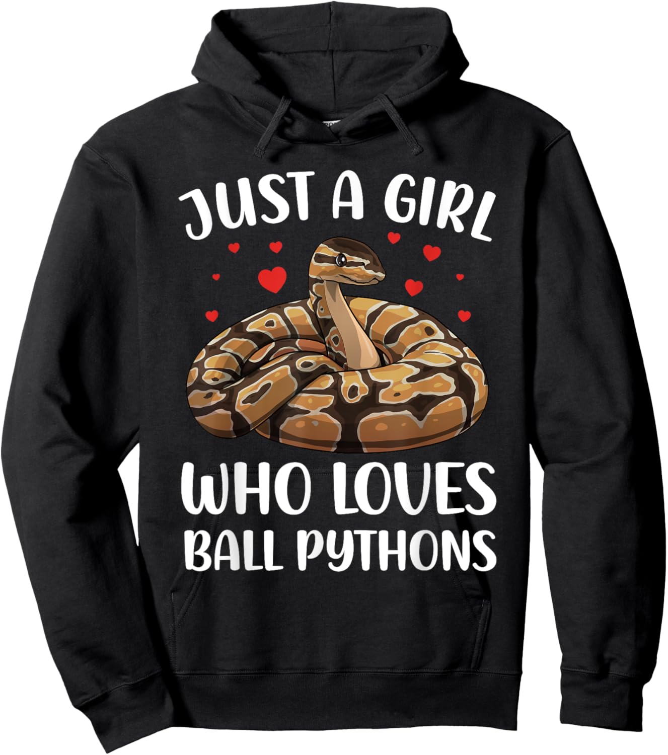 Ball Python Design For Girls Women Kids Ball Python Lover Hoodie - Hoodie | Black