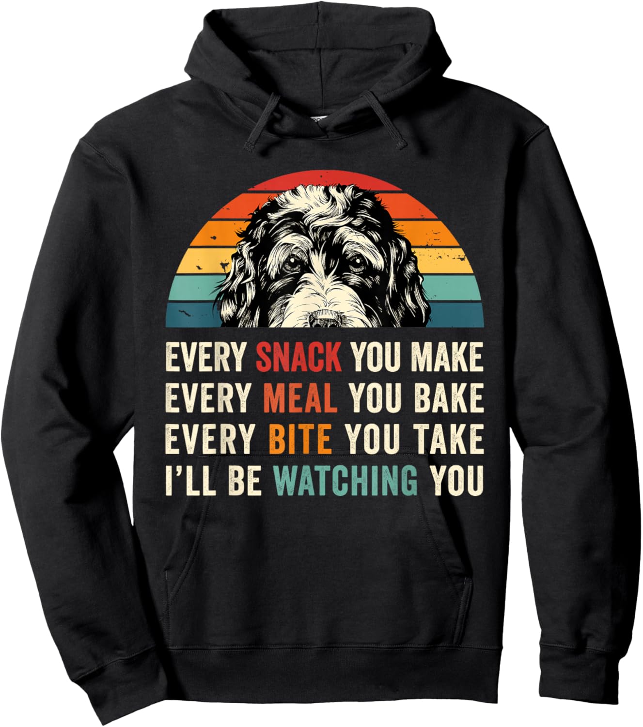 Retro Every snack you make Every meal you bake Doodle Dog Hoodie - Hoodie | Black