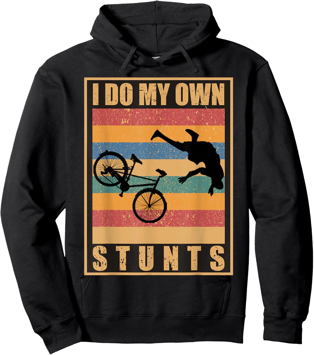 I Do My Own Stunts Mountain Bike MTB Get Well Soon Gift Hoodie - Hoodie | Black