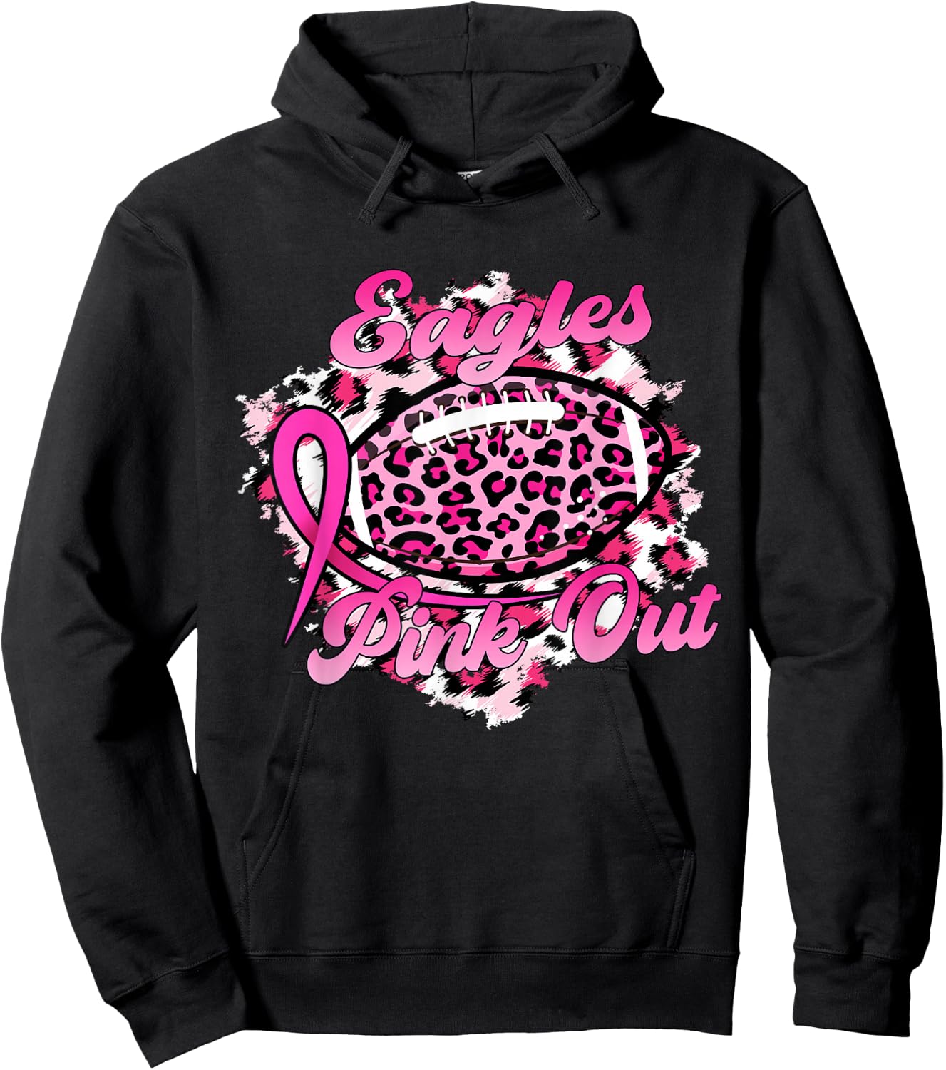 In October We Wear Pink Eagles Pink Out Hoodie - Hoodie | Black