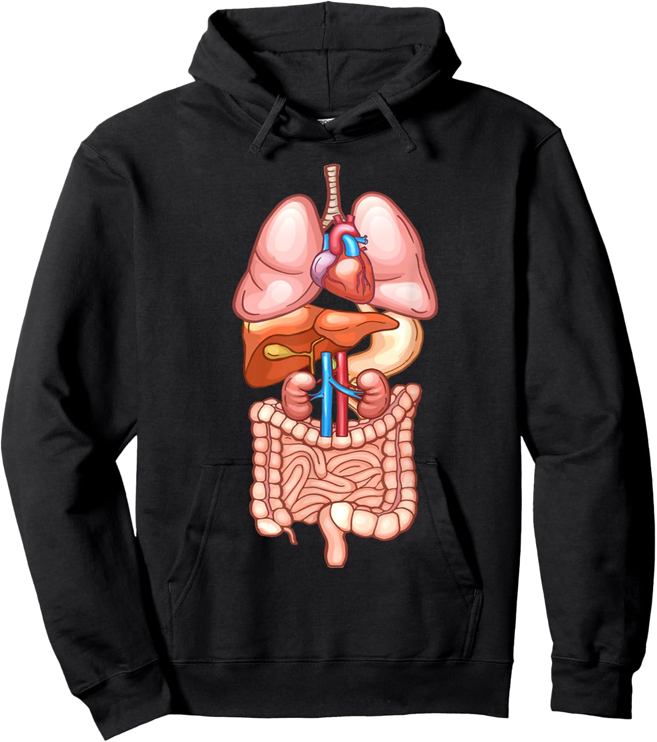 Halloween T Shirt Internal Organ Diagram Anatomy Hoodie - Hoodie | Black