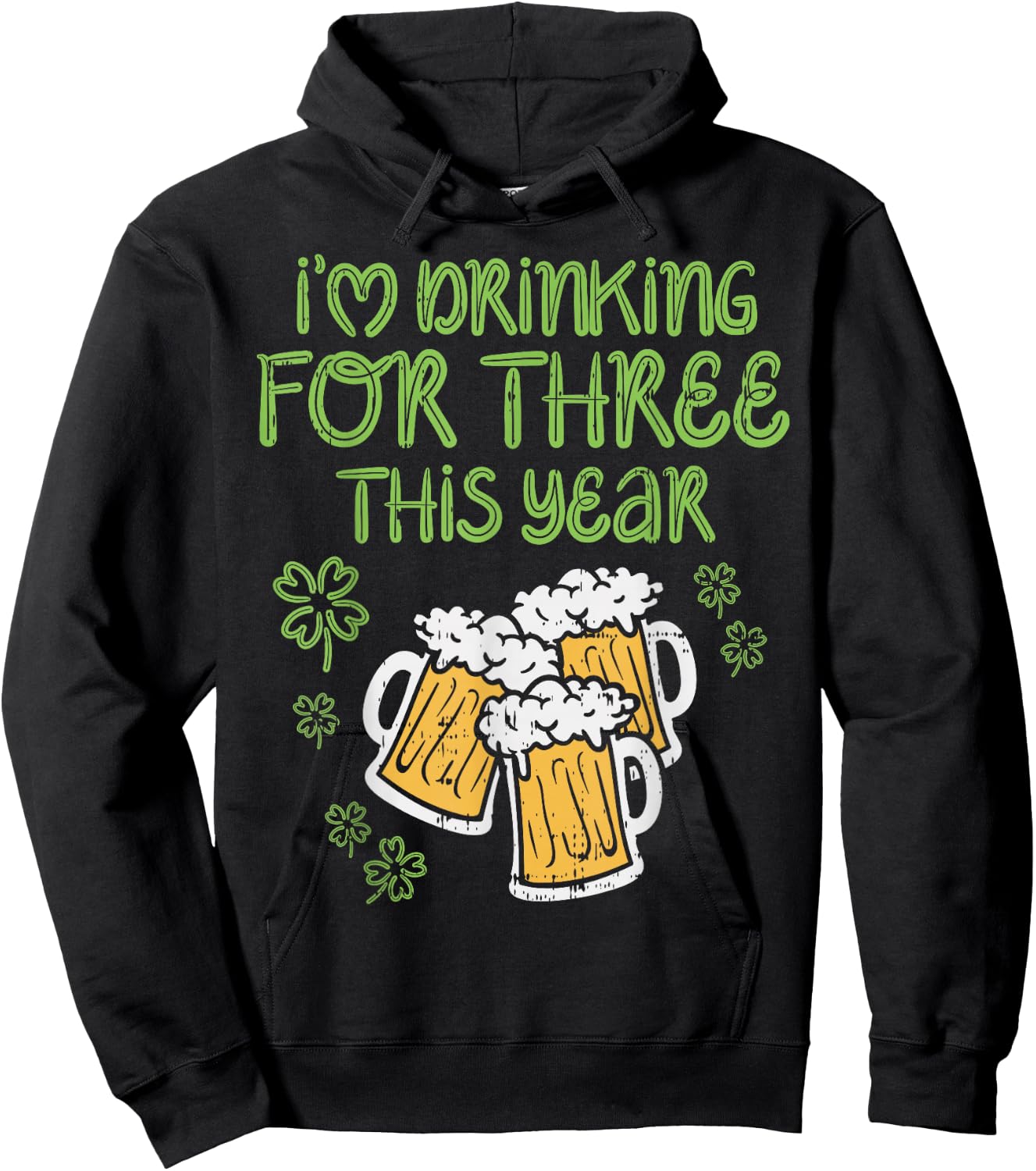 For Three Im Drinking St Patricks Day Men Pregnancy Dad Baby Hoodie - Hoodie | Black