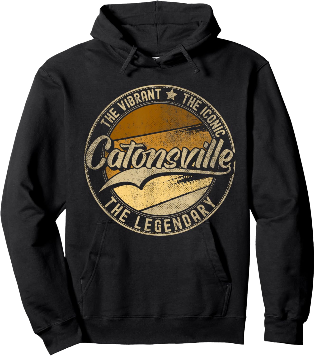 Catonsville MD | Maryland | Vintage Distressed Hoodie - Hoodie | Black