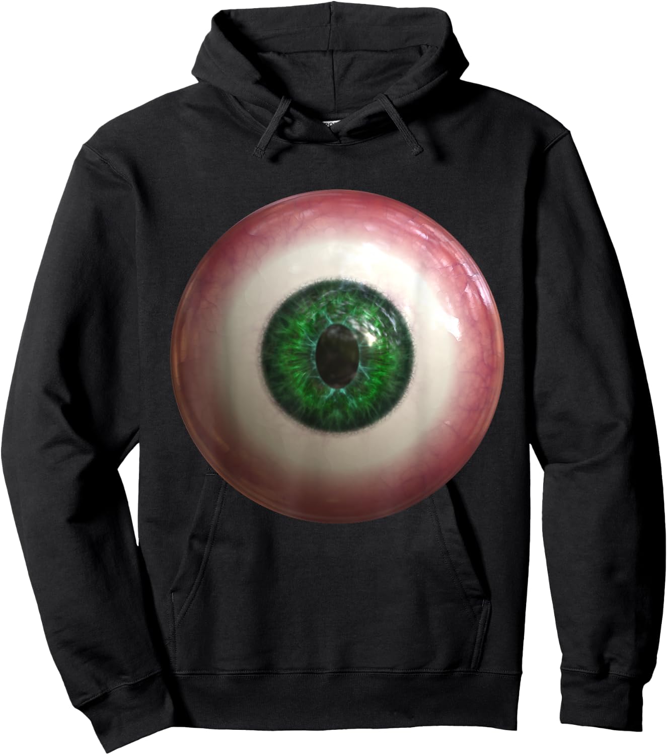 Big Green Eyeball Creepy Funny Lazy Easy Halloween Costume Hoodie - Hoodie | Black