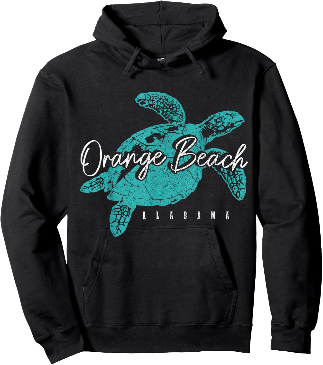 Orange Beach Alabama AL Sea Turtle Holiday Souvenir Hoodie - Hoodie | Black