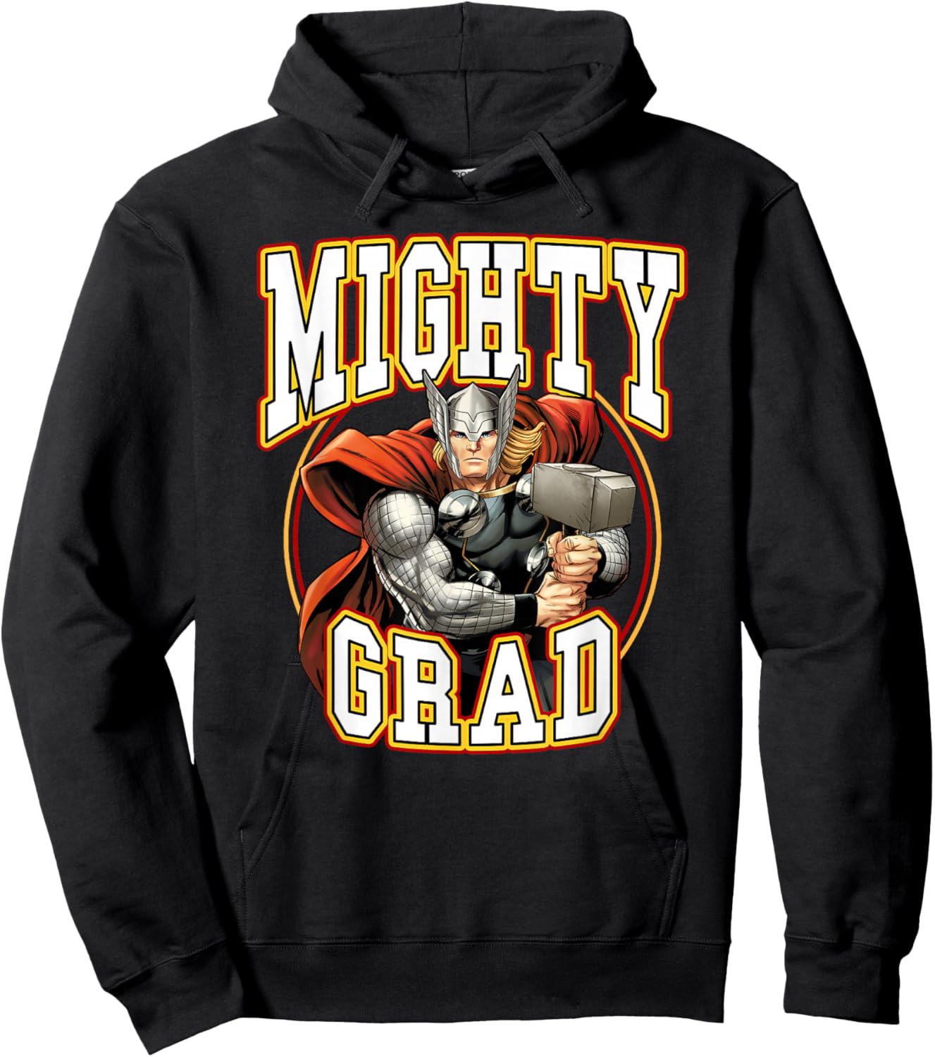 Marvel Avengers Mighty Grad Thor Epic Graduation Big Logo Hoodie - Hoodie | Black