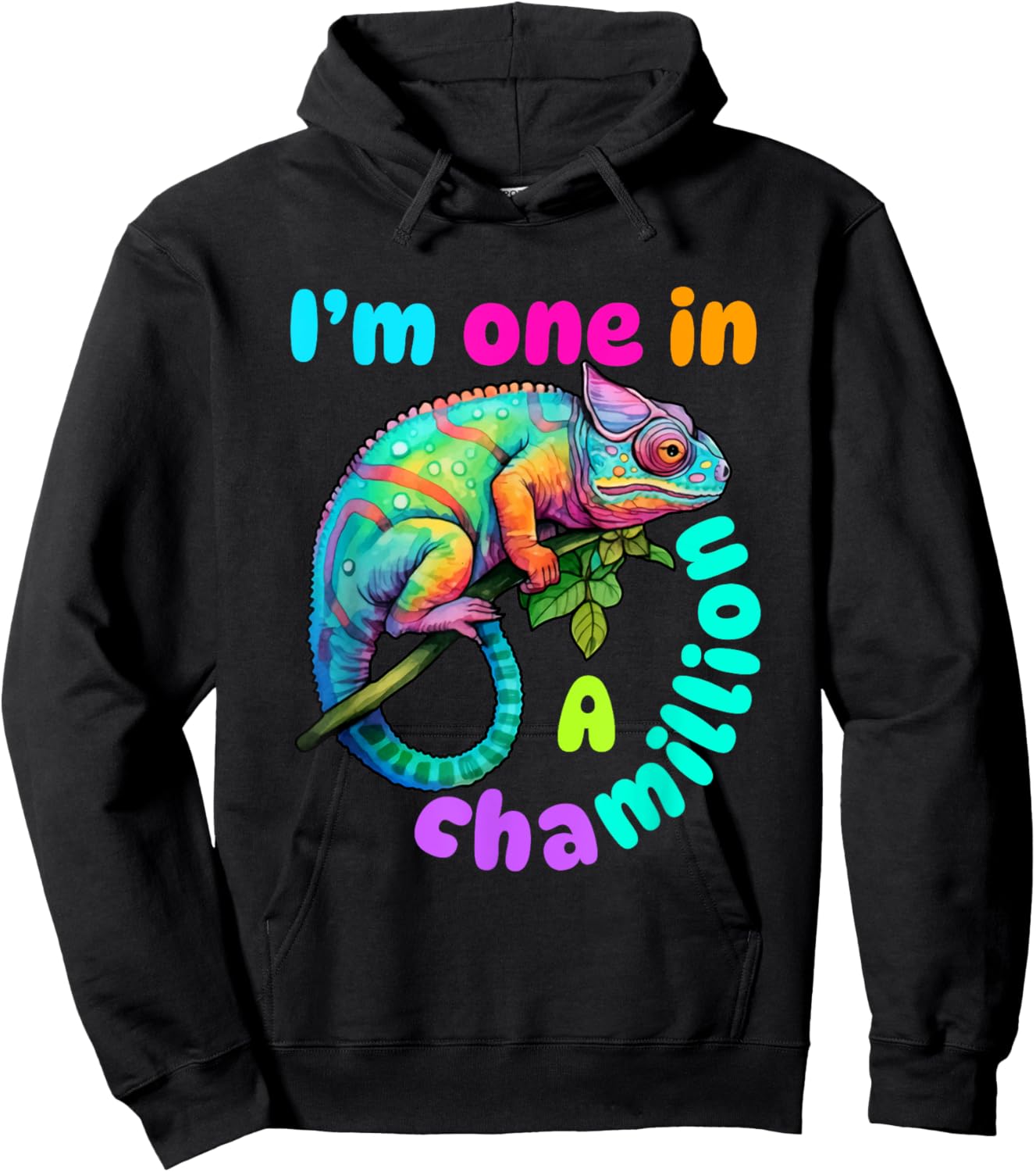 Chameleon Cute Lizard Saying Pun Kids Boys Toddlers Hoodie - Hoodie | Black