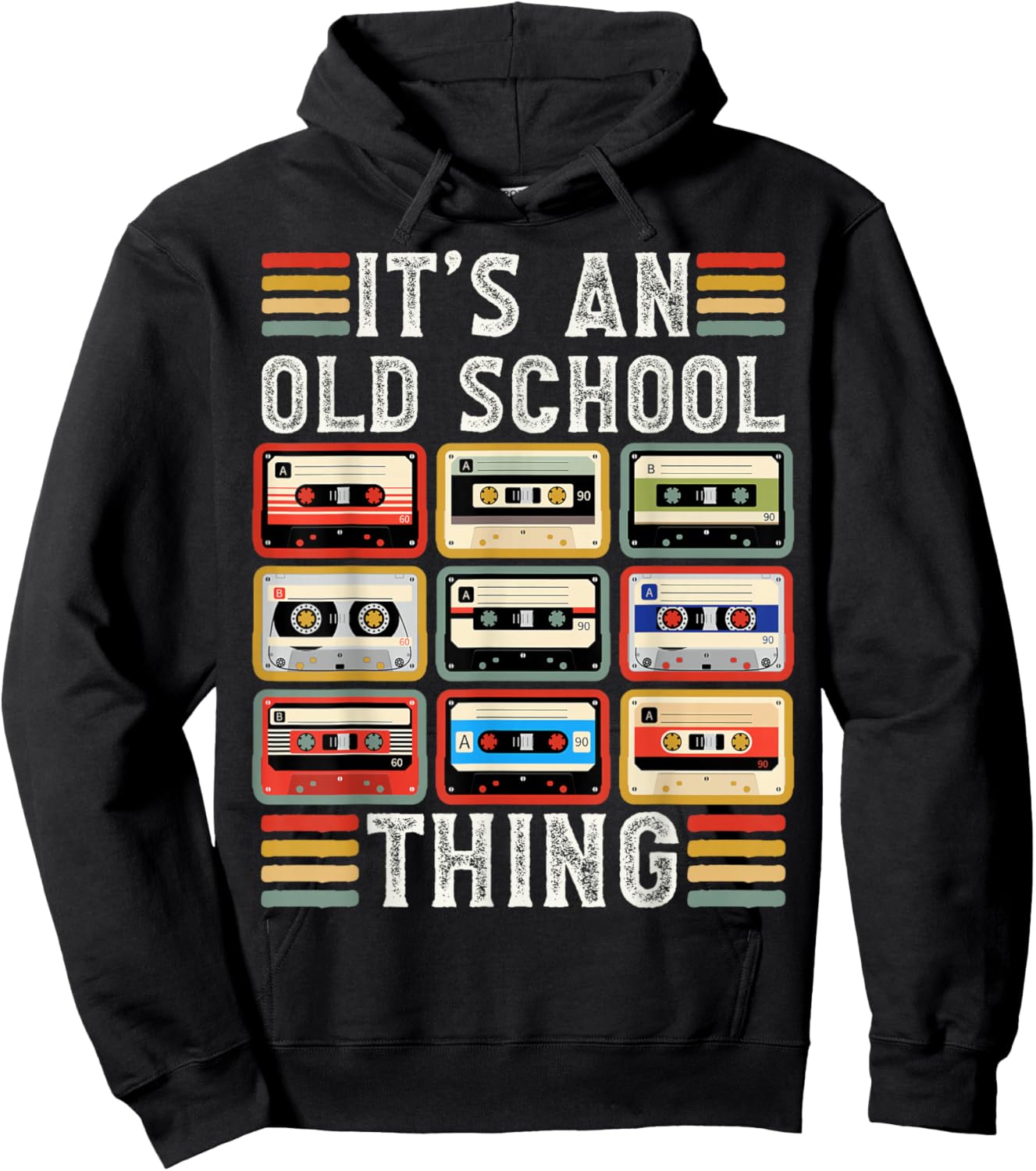 Retro Cassette Tape Music 80s 90s Men Women Boys Hoodie - Hoodie | Black