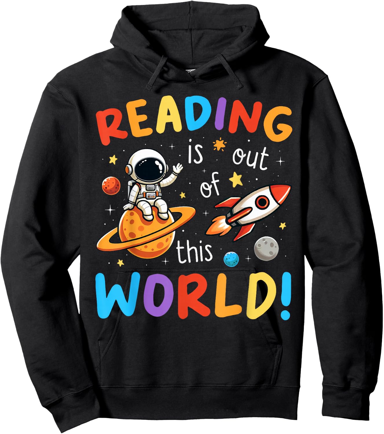 Reading Is Out Of This World Space Funny Books Lover Kids Hoodie - Hoodie | Black