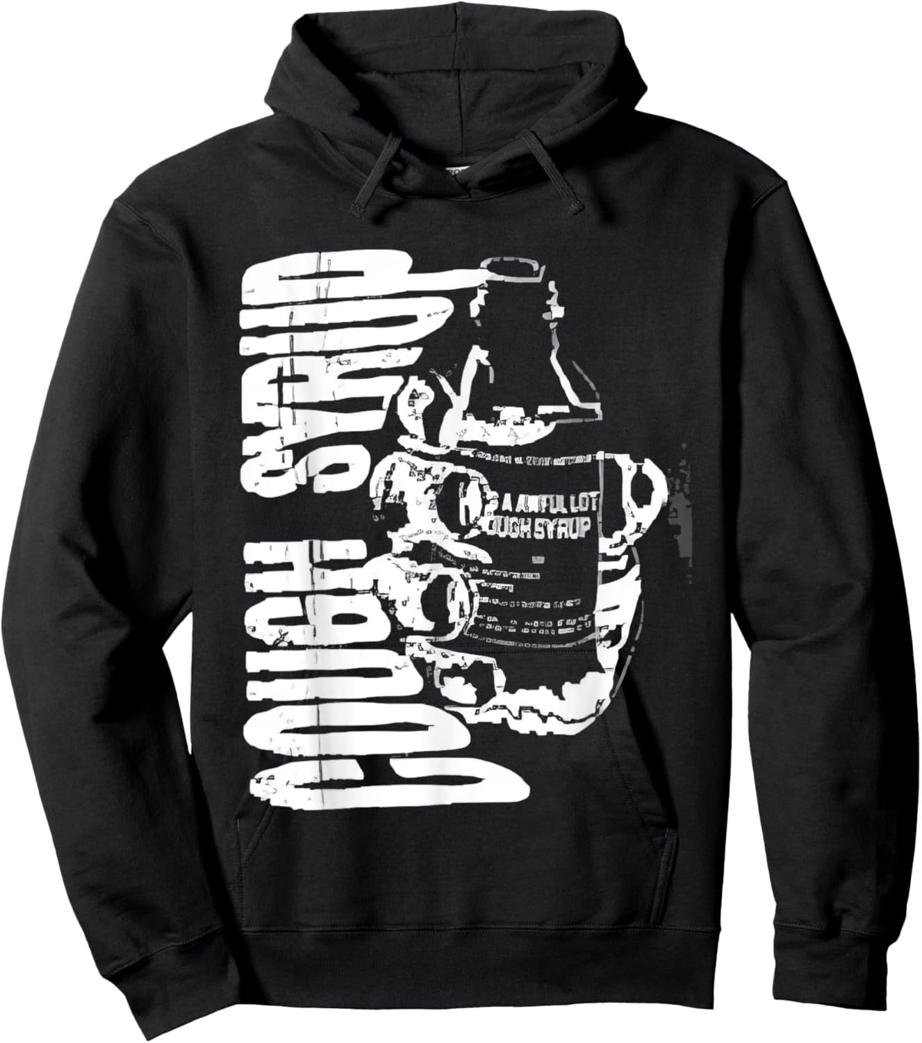 Funny Doknowsworld Wearing Awful Lot Of Cough Syrup Hoodie - Hoodie | Black
