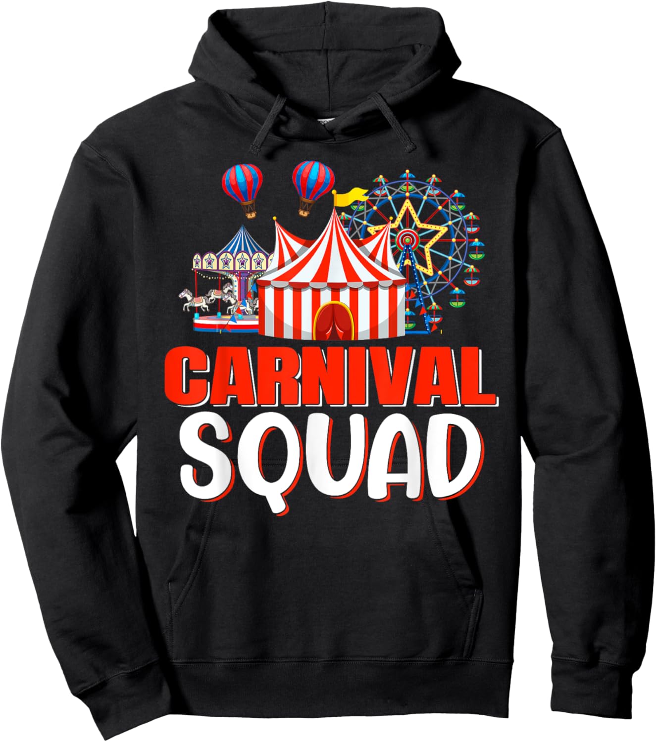 Carnival Squad Funny Circus Staff Costume Circus Theme Party Hoodie - Hoodie | Black