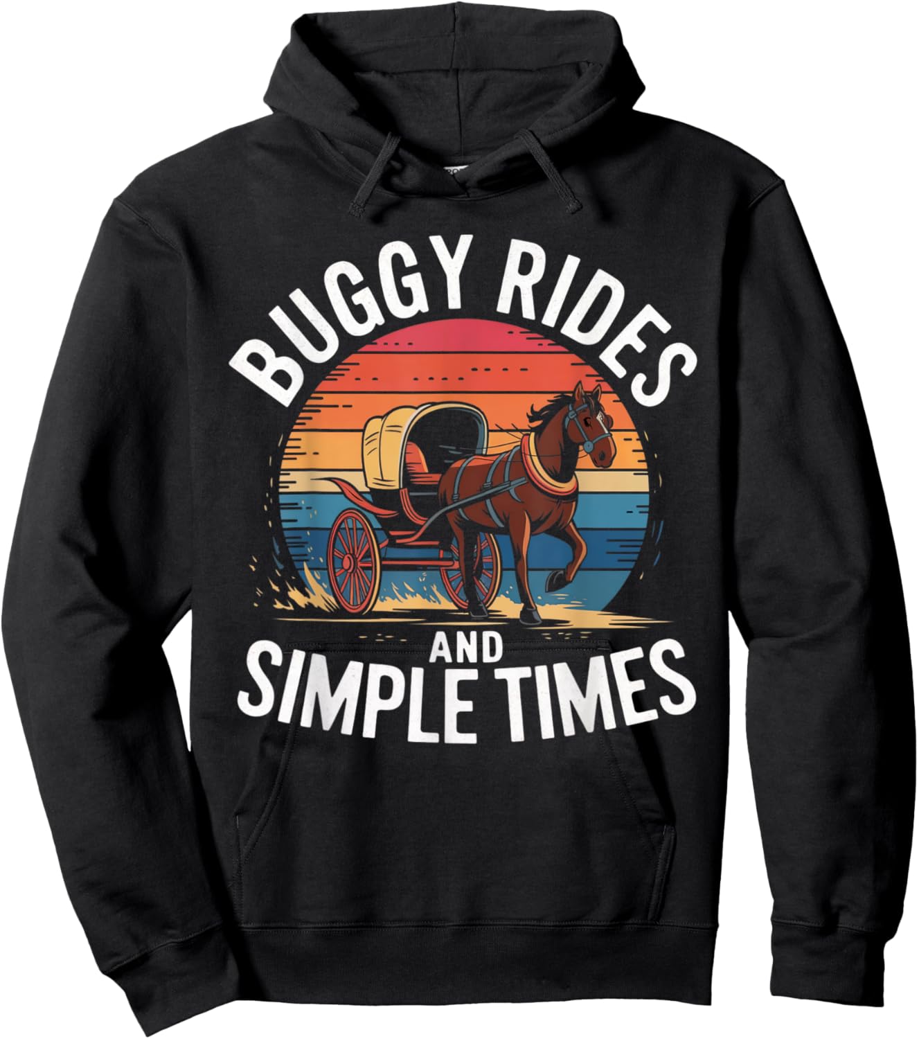 Amish Buggy – Classic Countryside Design Hoodie - Hoodie | Black