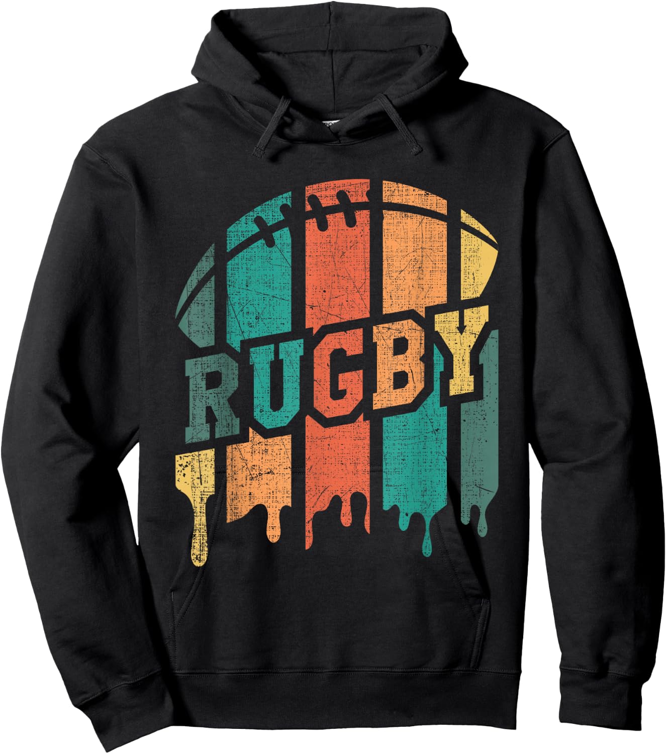Vintage Retro Rugby Player Rugby Fan Rugby Coach Hoodie - Hoodie | Black