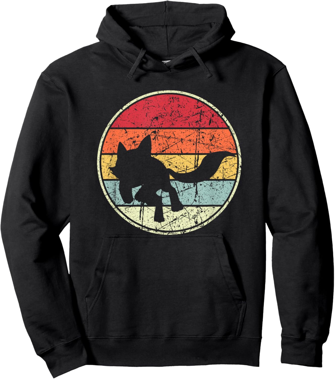 Fox Sunset, Fox Silhouette Hoodie - Hoodie | Black