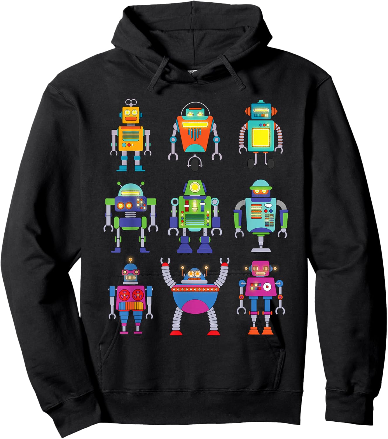 Robot Art For Boys Kids Toddler Science Robotics Engineer Hoodie - Hoodie | Black