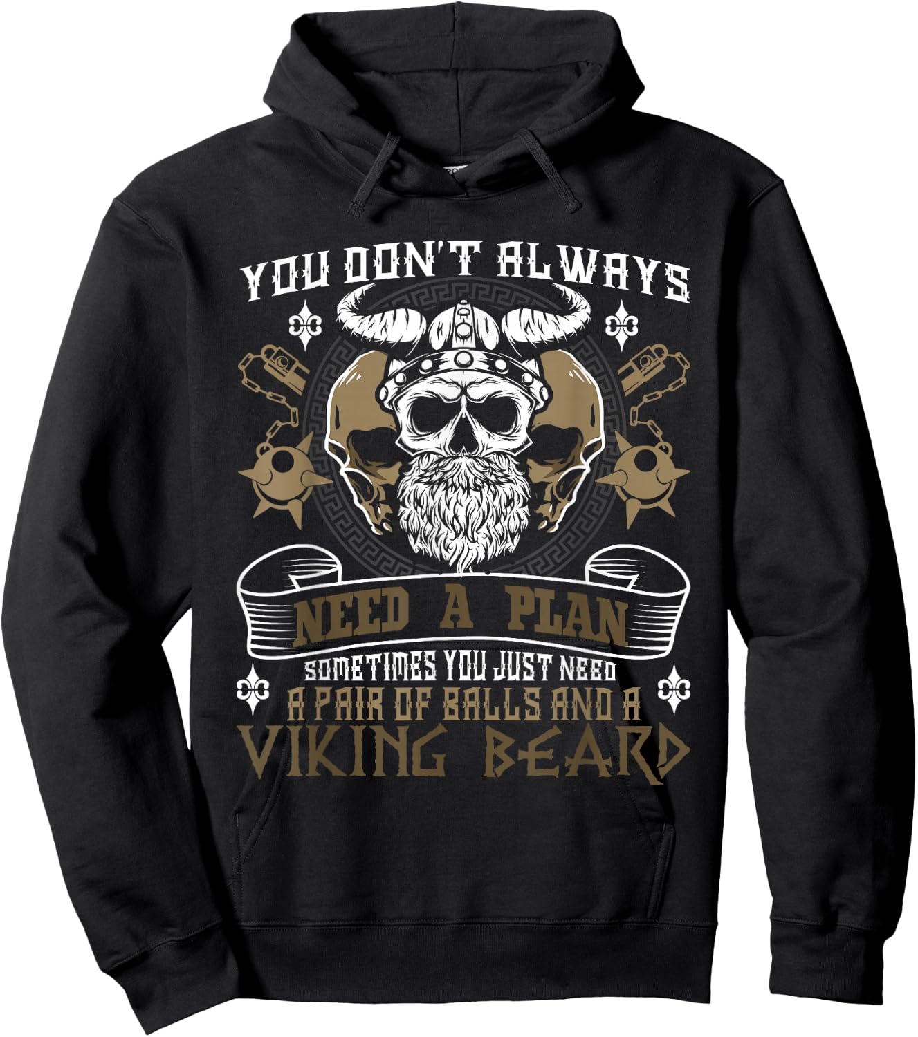 You Don't Always Need A Plan - Viking Beard Norse Mythology Small Hoodie - Hoodie | Black