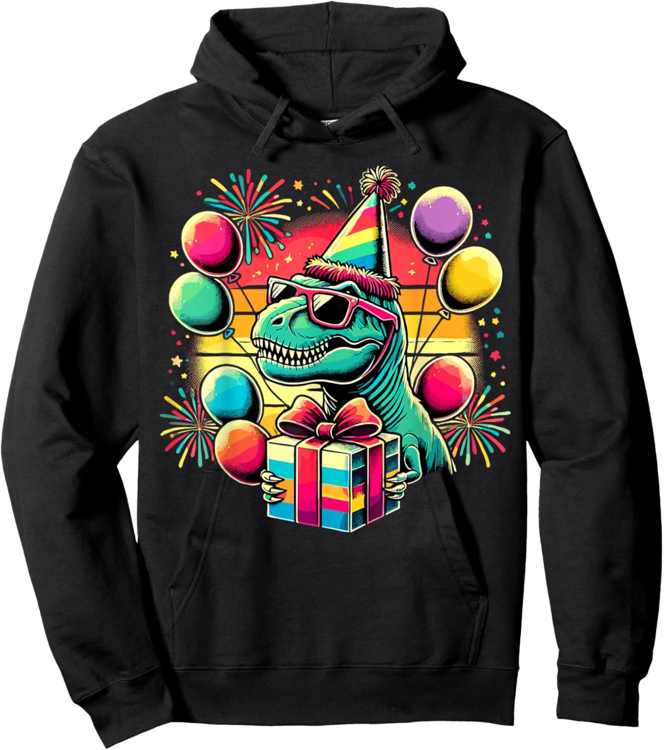 Dinosaur Birthday Party T-Rex Dinosaur Hoodie - Hoodie | Black