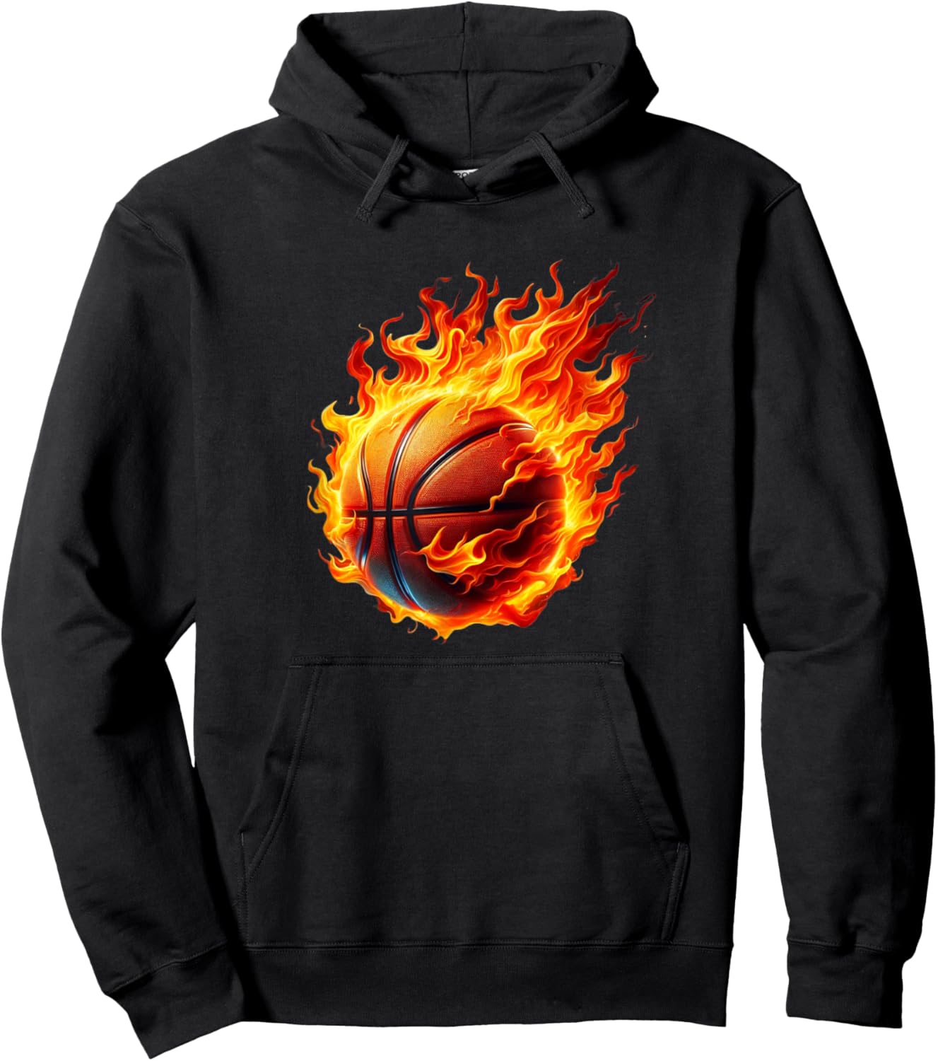 Flames Basketball Fire Basketball Jersey Fire Graphic Hoodie - Hoodie | Black