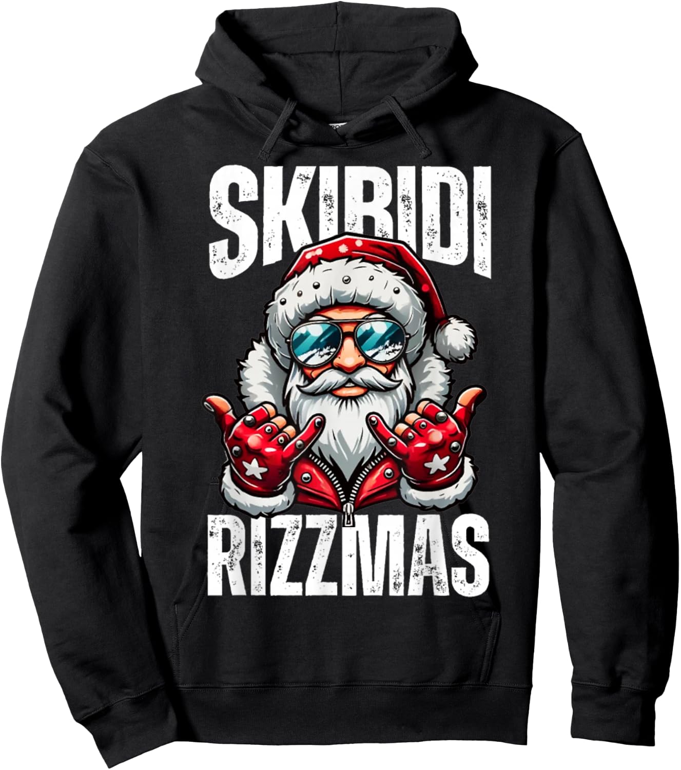 Funny Christmas Rizz Santa Skibidi Rizzmas Hoodie - Hoodie | Black