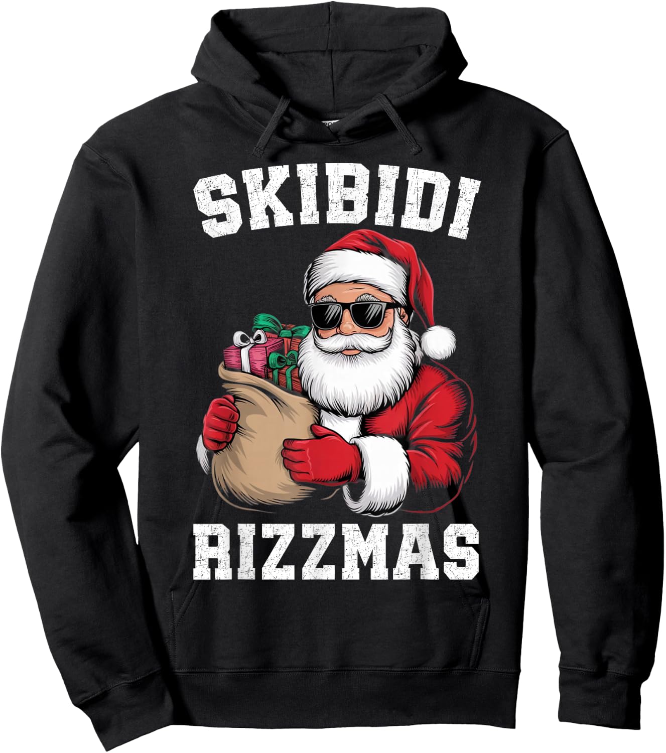 Skibidi Rizzmas Christmas Rizz Santa Claus Funny Xmas Hoodie - Hoodie | Black