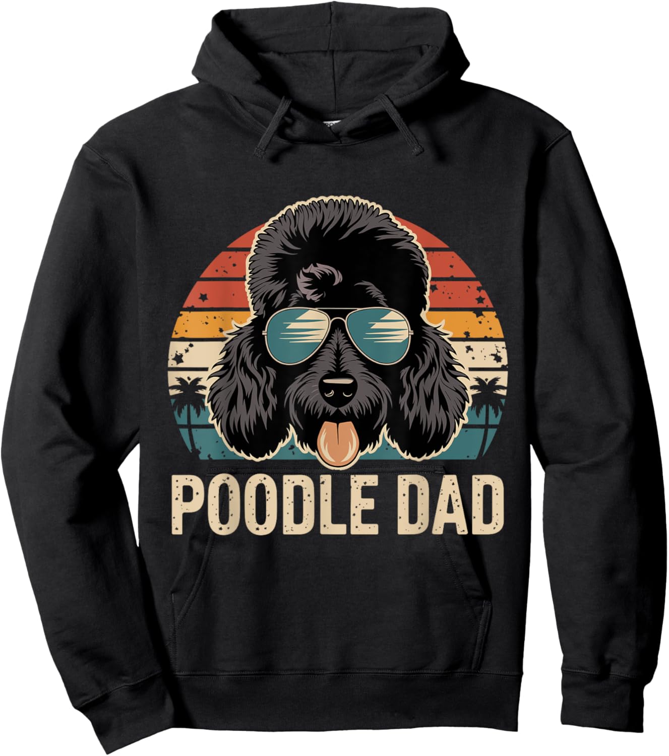 Funny Vintage Poodle Dad Poodle Lover Hoodie - Hoodie | Black