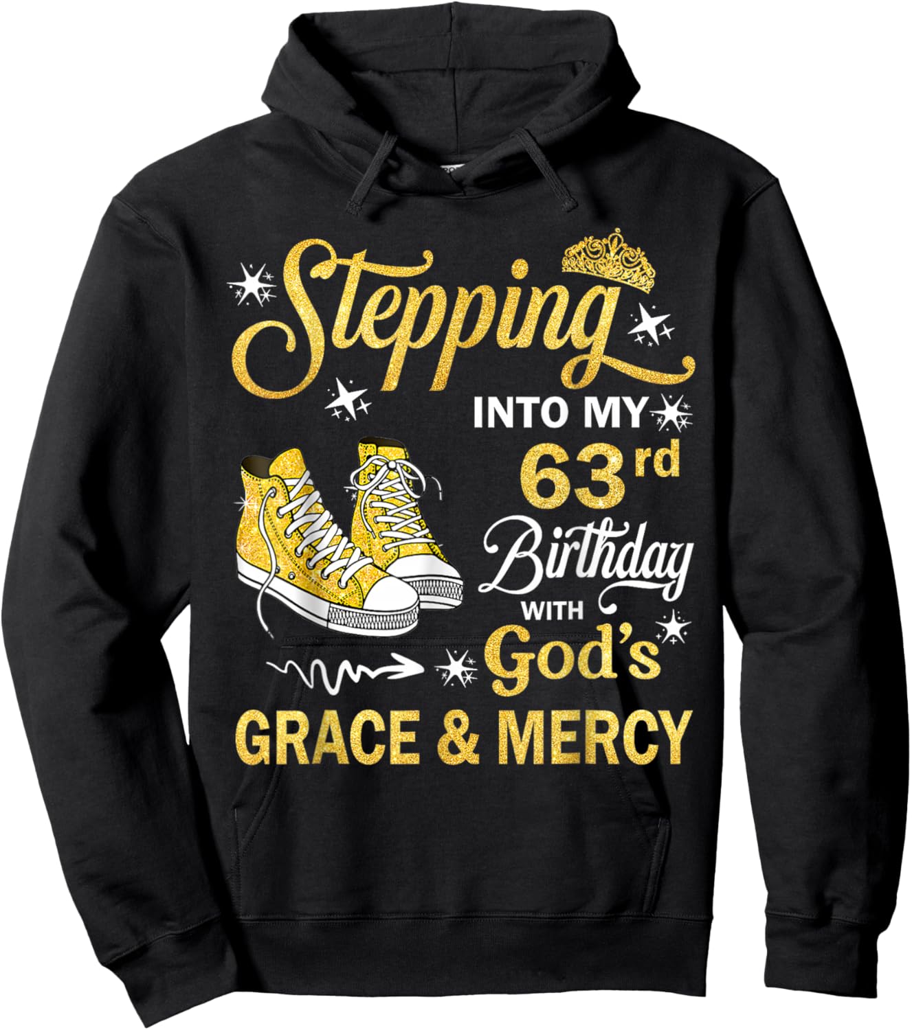63 Year Old Birthday 63rd Birthday With God's Grace & Mercy Hoodie - Hoodie | Black