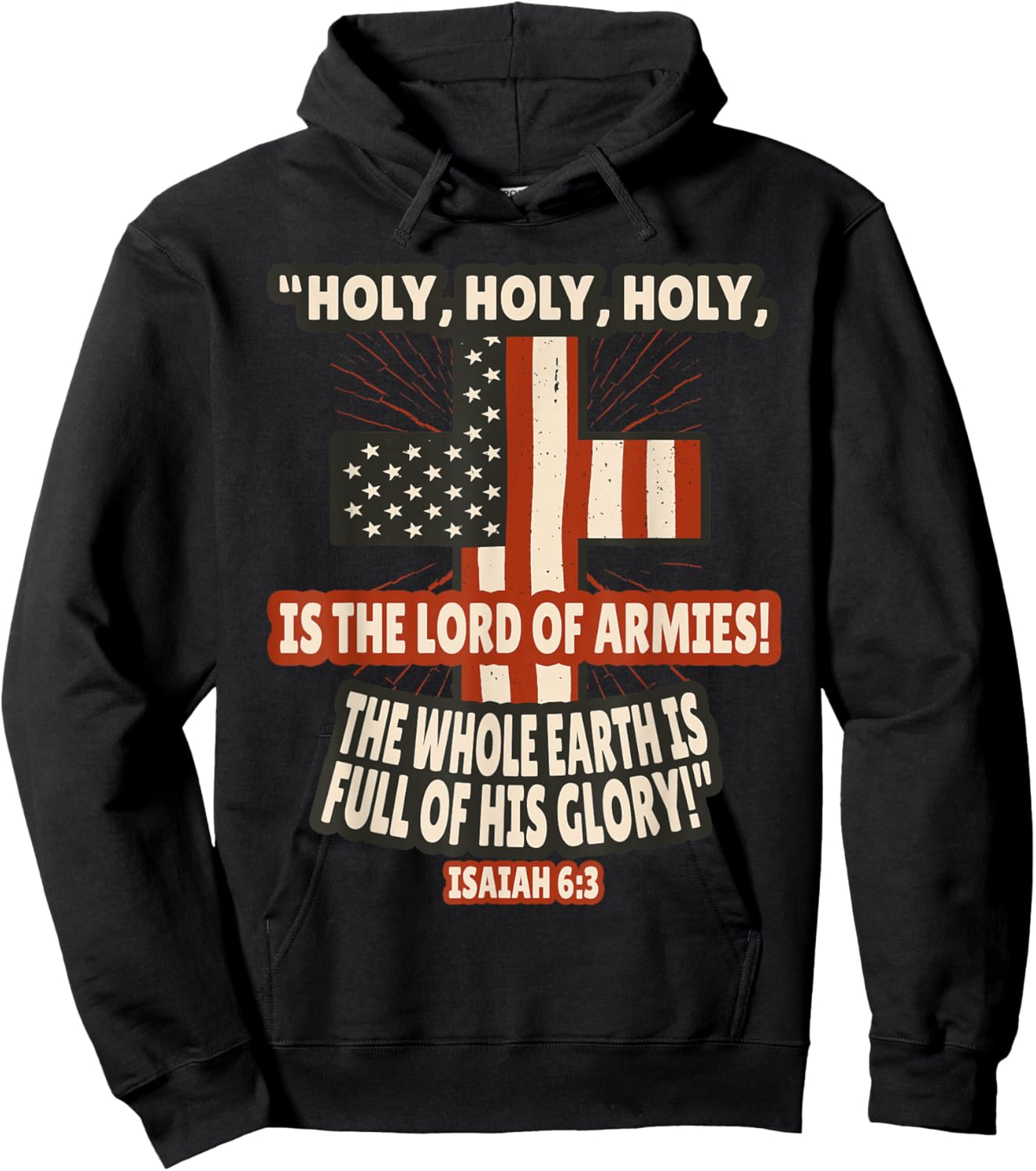 Isaiah 6:3 Bible Verses Scripture Hoodie - Hoodie | Black