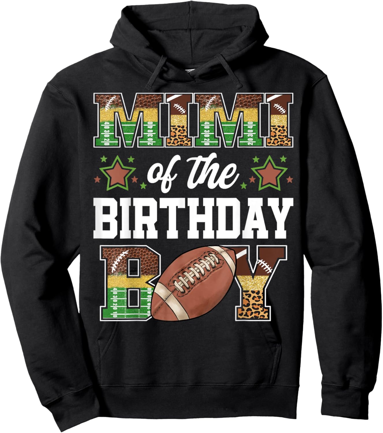 Mimi Of The Birthday Boy Football Player Family Matching Hoodie - Hoodie | Black