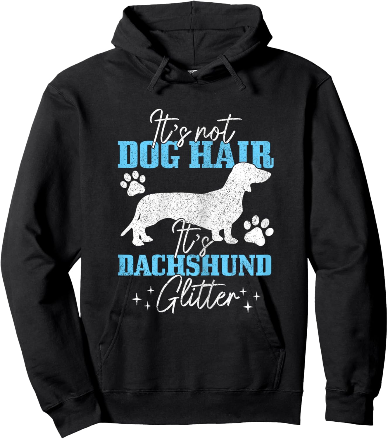 It's Not Dog Hair Dachshund Glitter Funny Wiener Dog Doxie Hoodie - Hoodie | Black