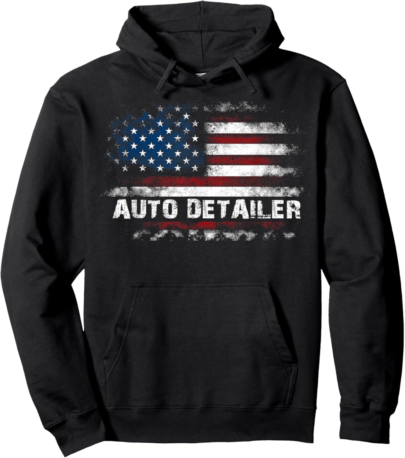 Car Detailer USA Flag Auto Detailing Car Lover Hoodie - Hoodie | Black