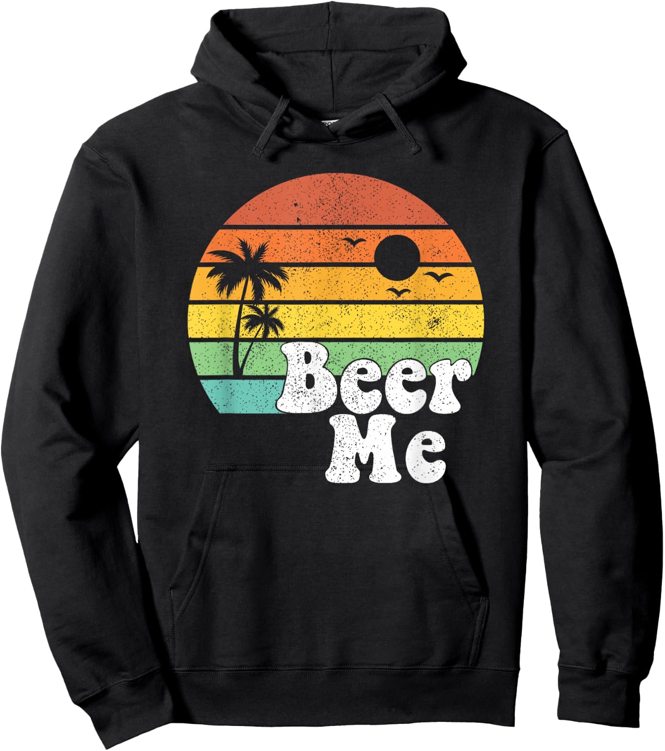 Funny Beer Me Retro California Beach Summer Sun Vintage Gift Hoodie - Hoodie | Black
