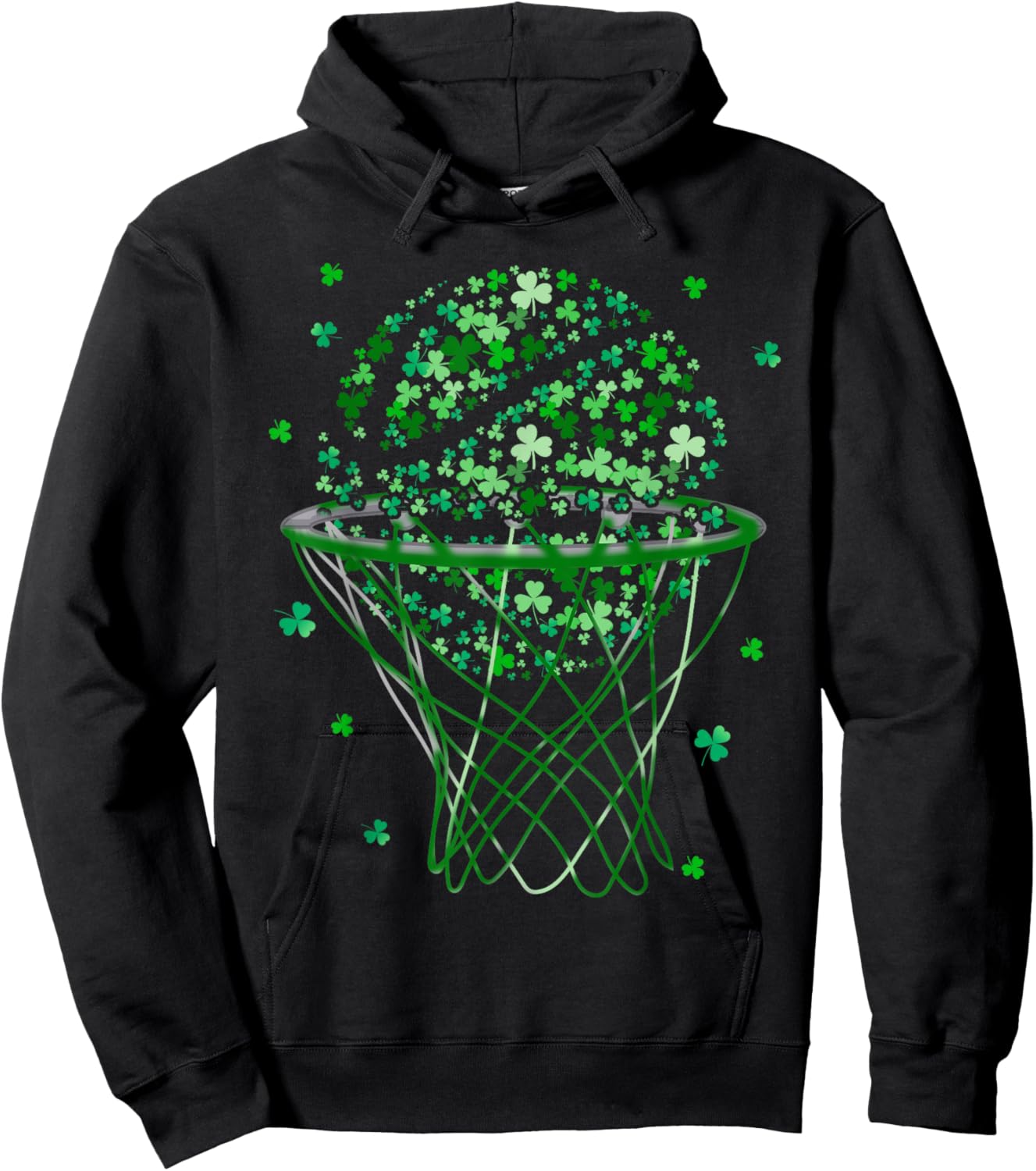 St Patricks Day Shamrock Basketball Saint Paddy's Kids Boys Hoodie - Hoodie | Black