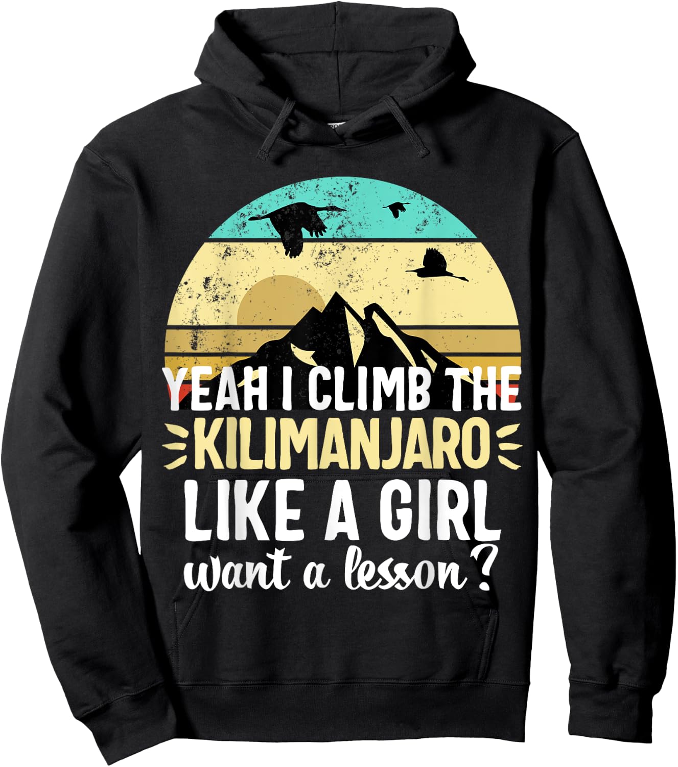 Vintage Kilimanjaro Mount Mountain Climbers Gift Hoodie - Hoodie | Black