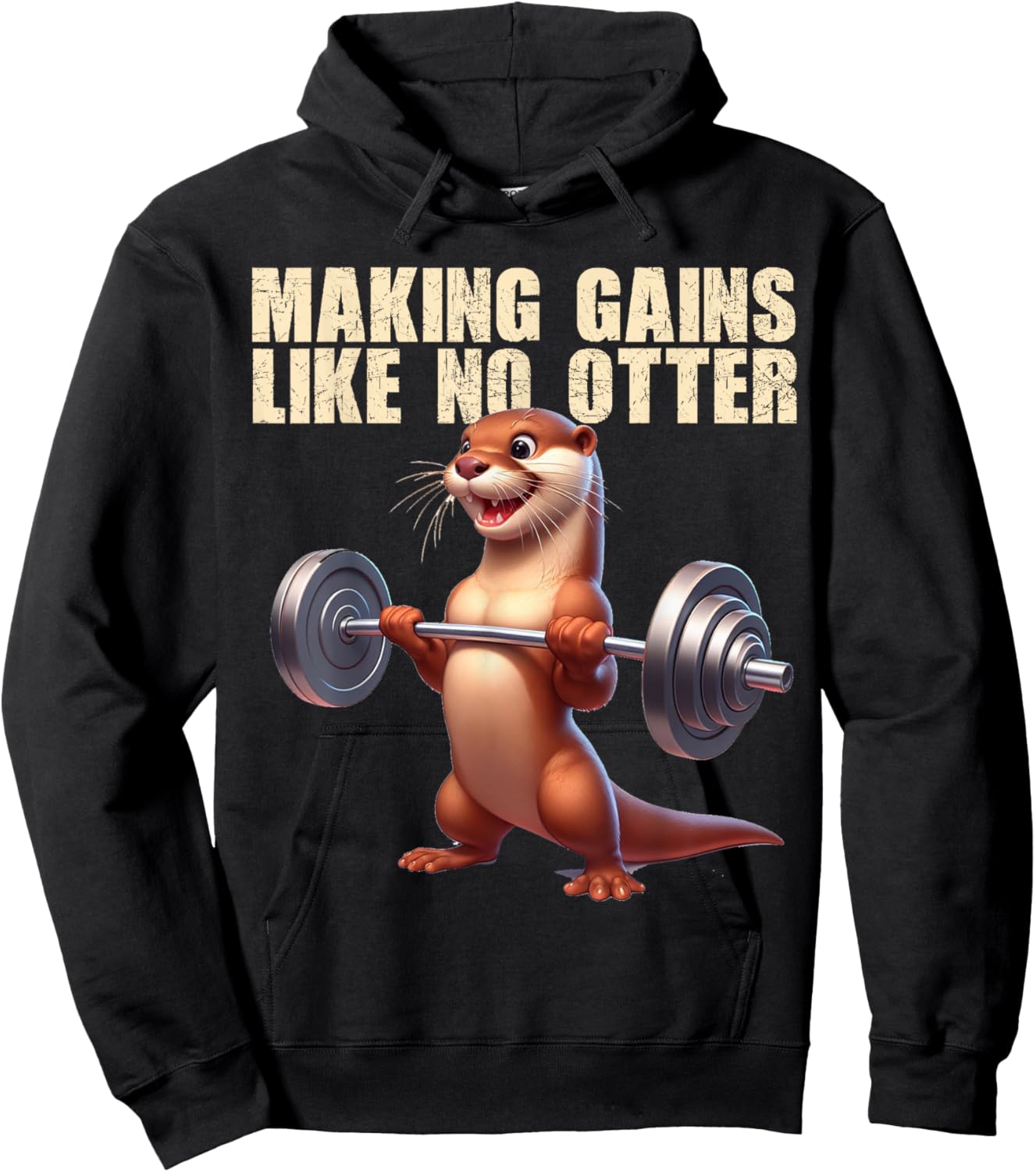 Making Gains Like No Otter Strength Sports Gym Bodybuilding Hoodie - Hoodie | Black