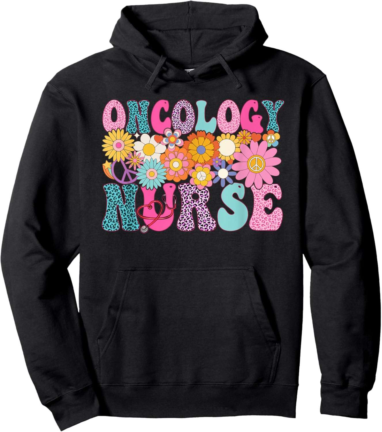 Oncology Nurse Week Groovy Appreciation Day Hoodie - Hoodie | Black