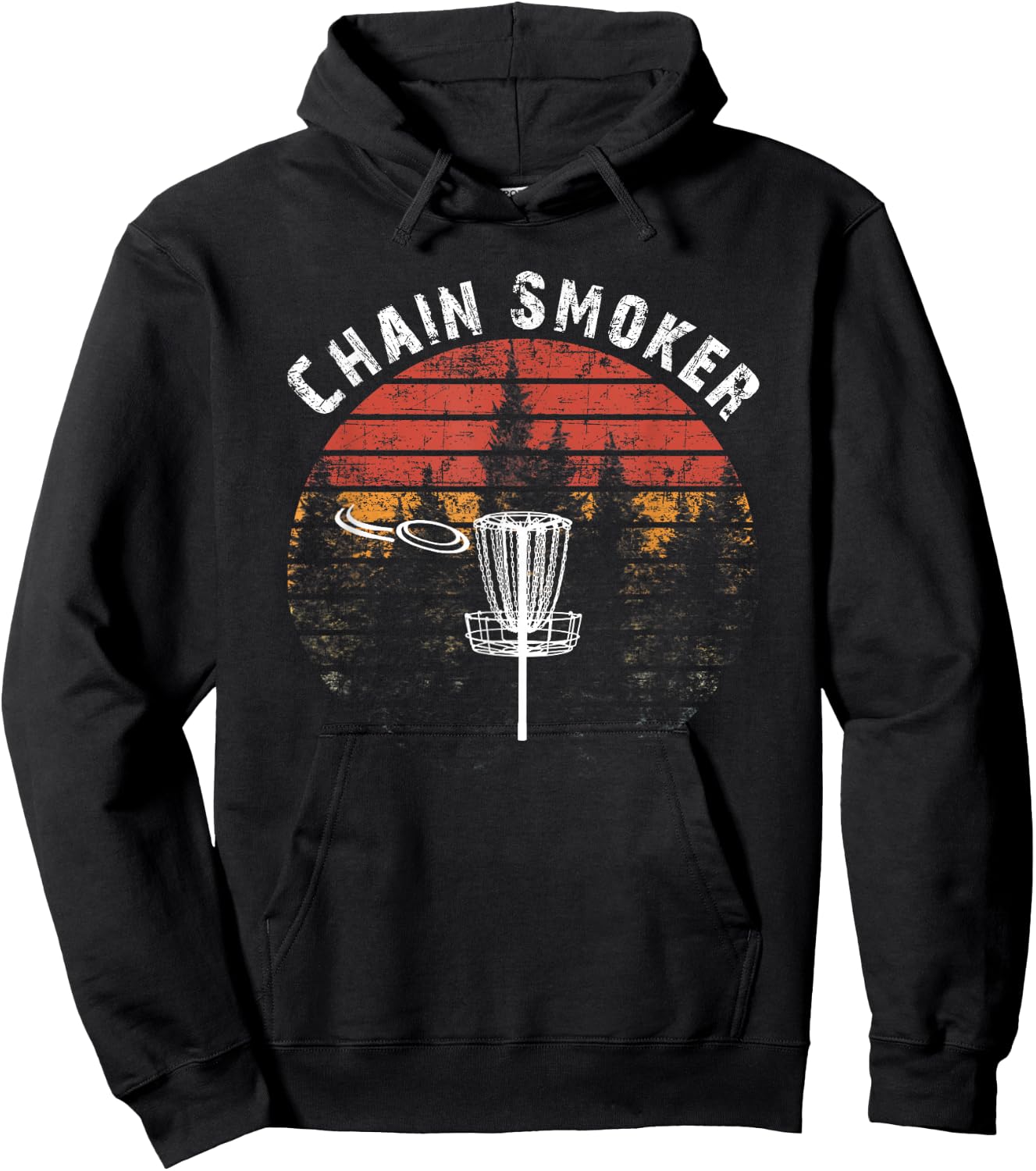 Chain Smoker Funny Disc Golf Frisbee Golfer Vintage Gift Hoodie - Hoodie | Black