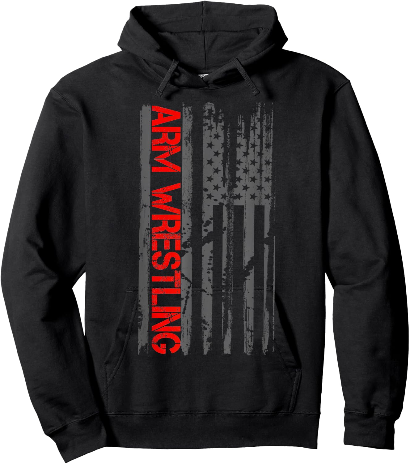 Arm Wrestling Patriotic American Flag Hoodie - Hoodie | Black