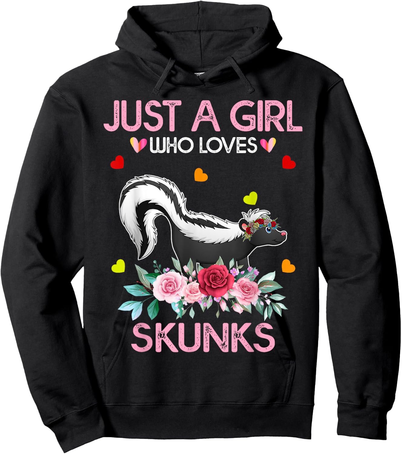 Skunk Grils Gift Just A Girl Who Loves Skunks Hoodie - Hoodie | Black
