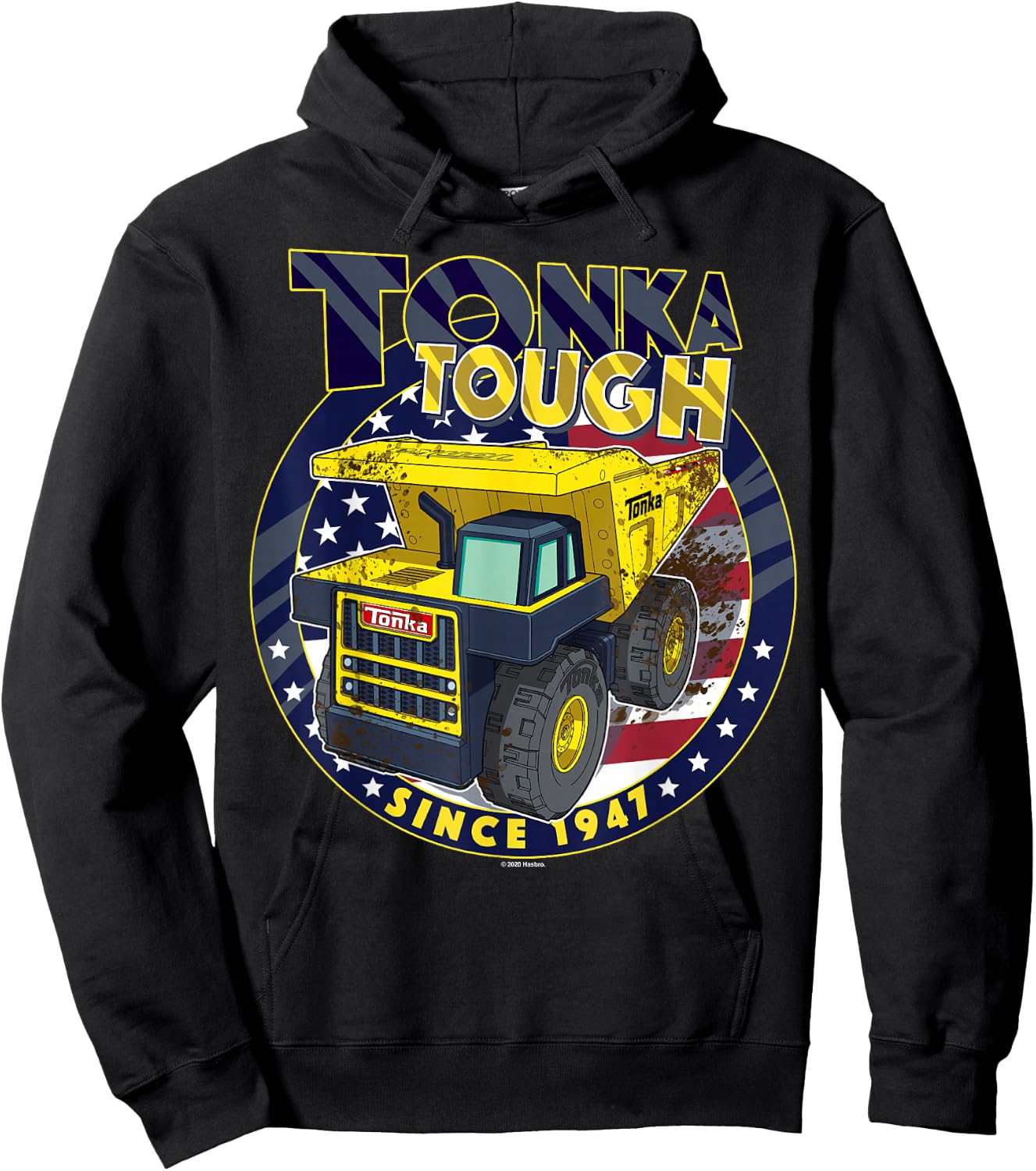 Tonka Tough Since 1947 American Flag Circle Hoodie - Hoodie | Black