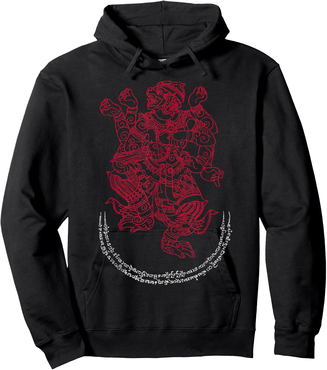 VIntCam Thailand Hanuman Spiritual Mythological Sak Yant Hoodie - Hoodie | Black