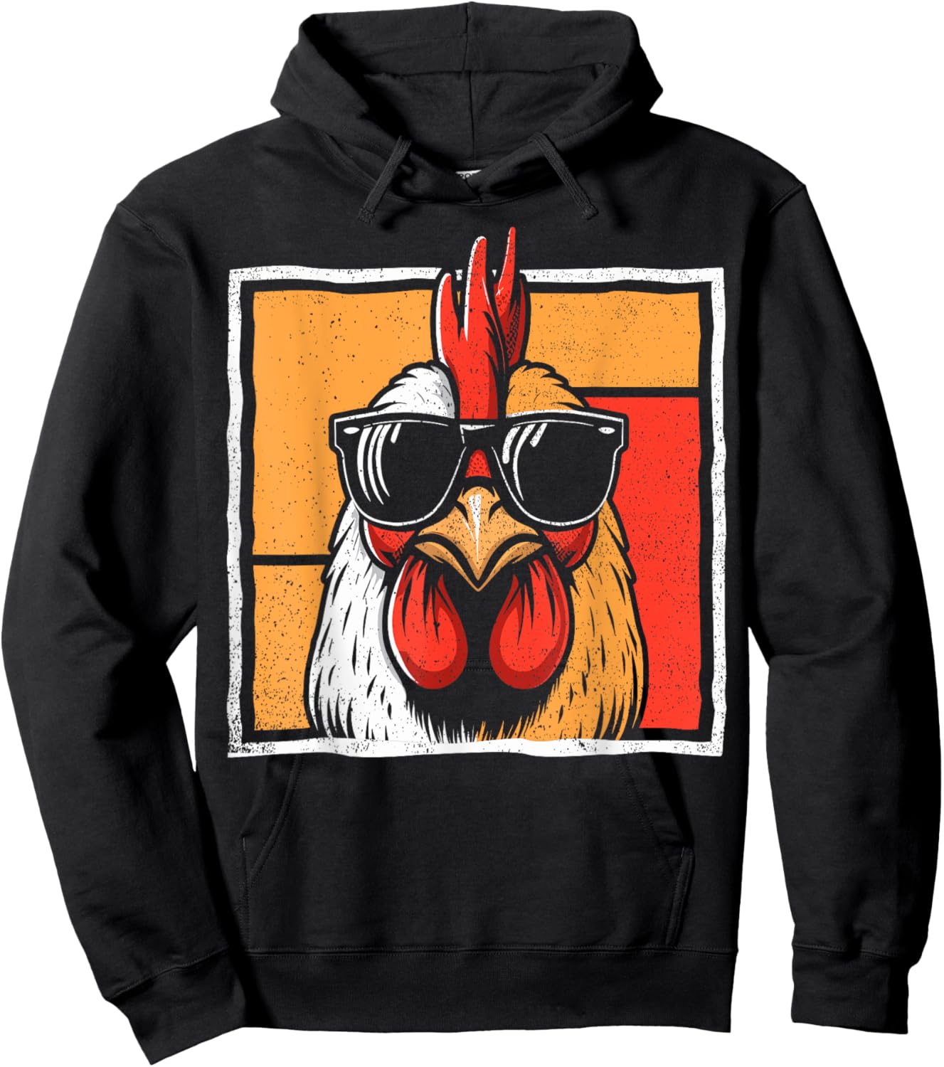 Chicken Sunglasses Retro Vintage Funny For Farmer Men Women Hoodie - Hoodie | Black