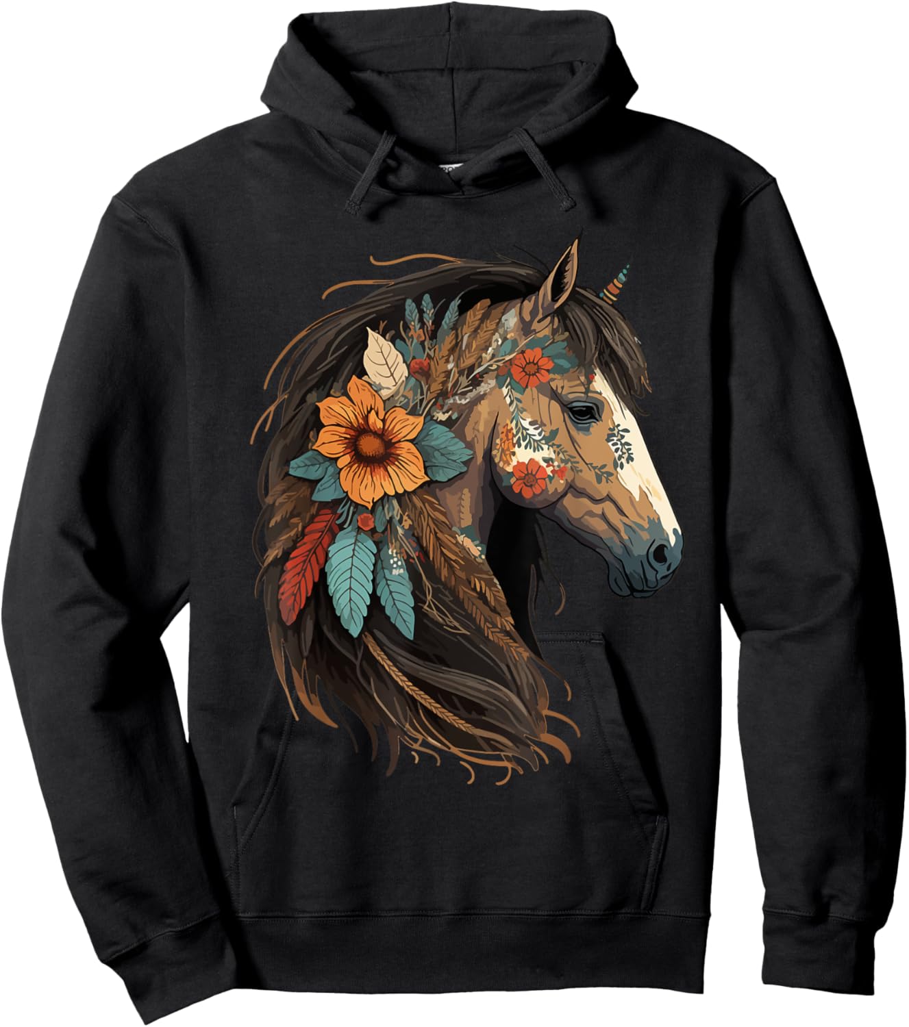 Just a girl who loves horses Co. Equestrian Horse Lover Western Cowgirl Horseback Riding Hoodie - Hoodie | Black