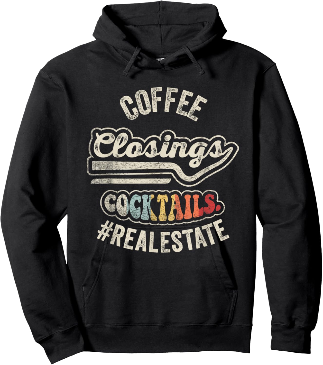 Retro Gift Real Estate Agent Real Estate Broker Realtor Hoodie - Hoodie | Black