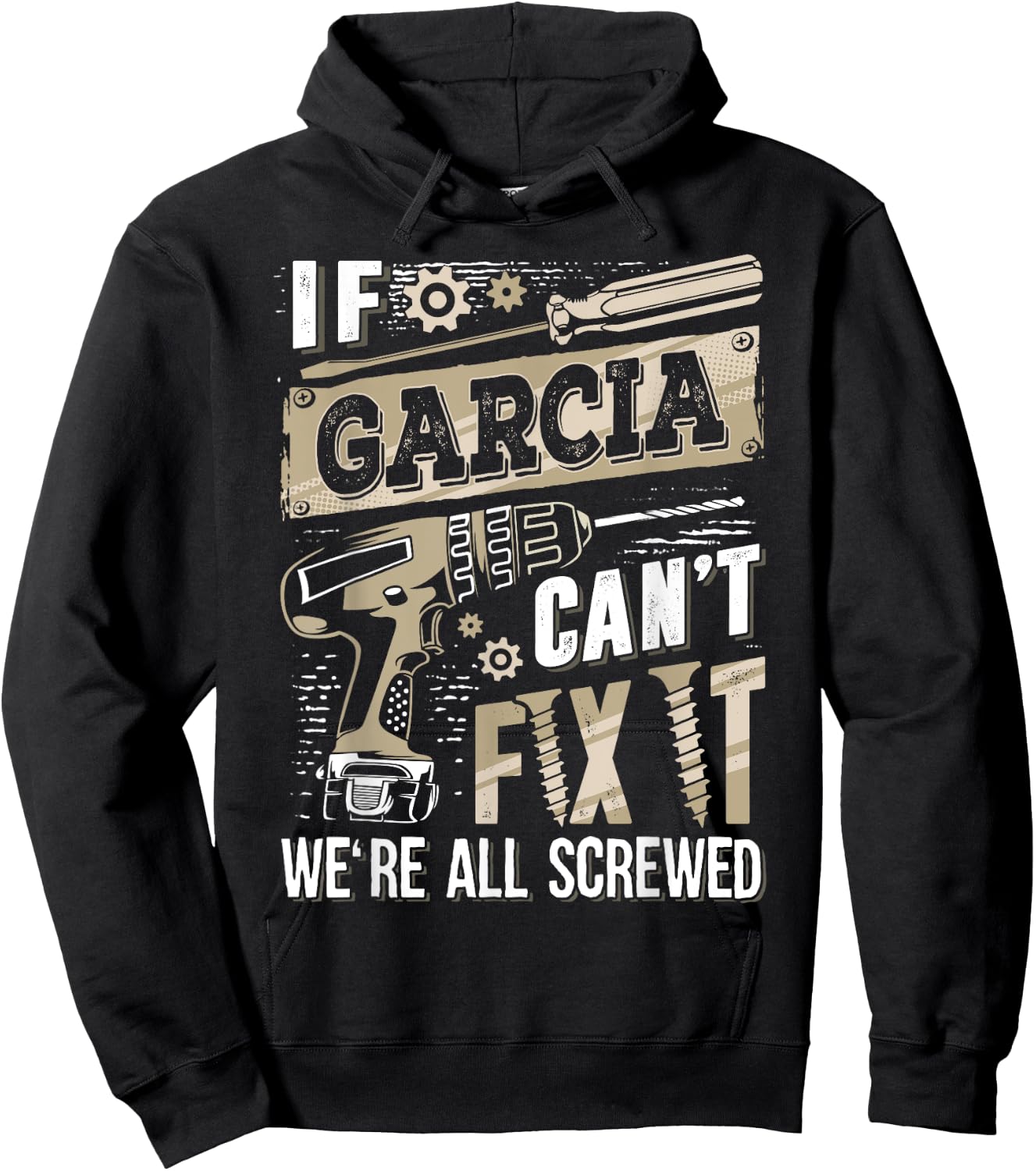 Vintage Classic GARCIA Family Name Ideas -Adults & Kids Funny Vintage Name Family Black Small Regular Fit Short Sleeve Hoodie - Hoodie | Black