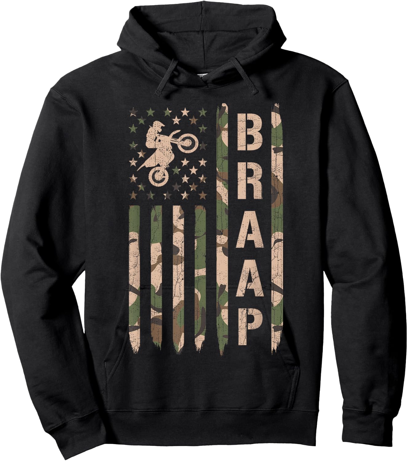 Braap Dirt Bike Camo Motocross Racing Supercross Gift Hoodie - Hoodie | Black