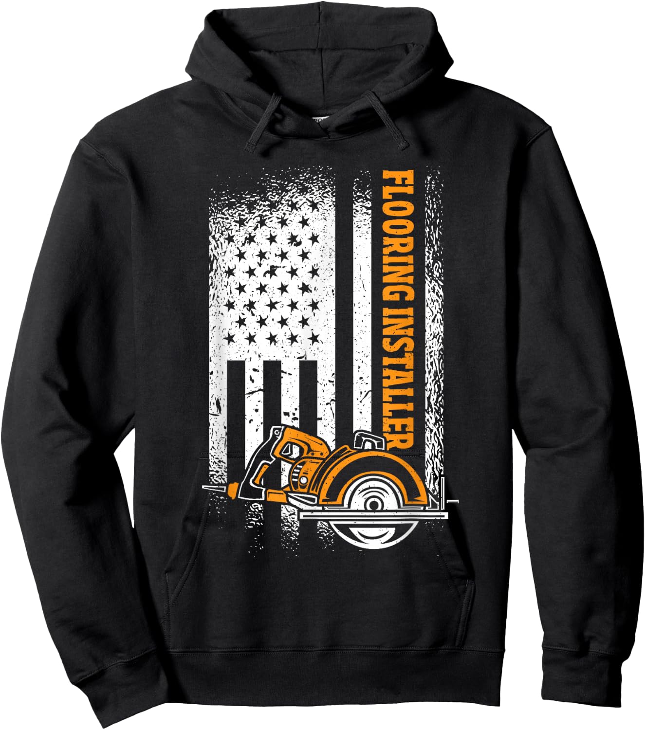 Floor Installer American Flag Flooring Installer Hoodie - Hoodie | Black
